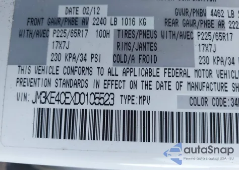 2013 Mazda Cx-5 Touring z USA, uszkodzony, nr VIN JM3KE4CEXD0105523